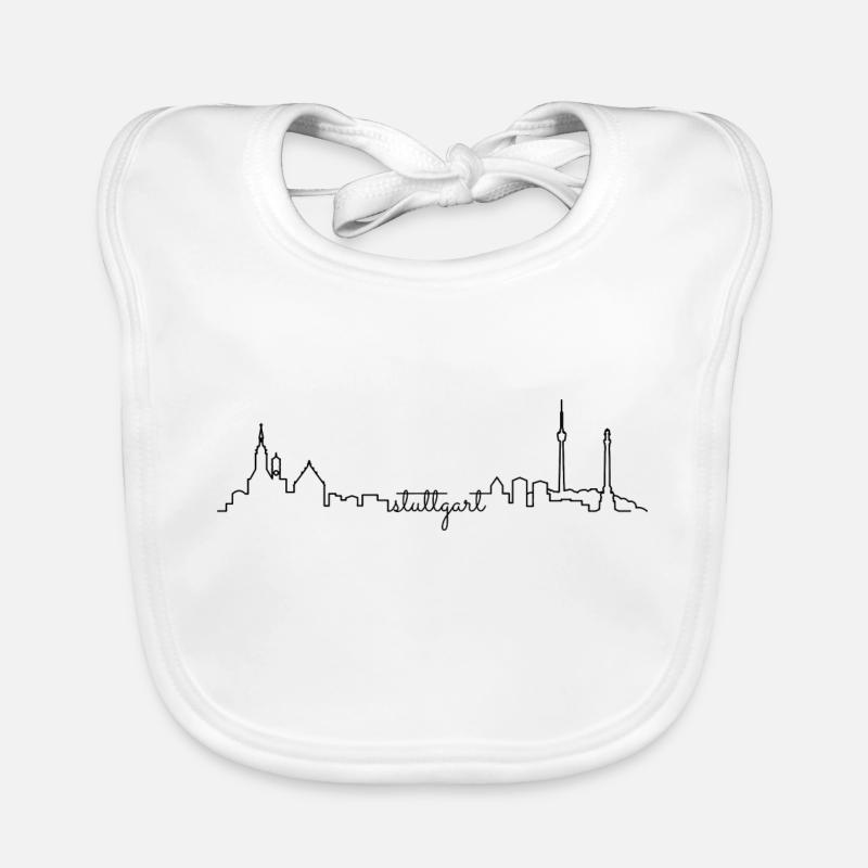 Stuttgart Skyline black Baby Bio-Lätzchen