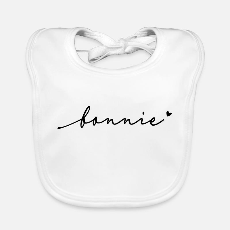 Bonnie Cursive Name Organic Baby Bibs