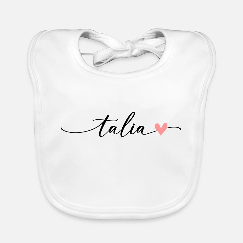 Police de calligraphie Talia Name Bavoir bio Bébé