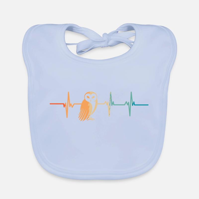 Herzschlag-Eule Baby Bio-Lätzchen