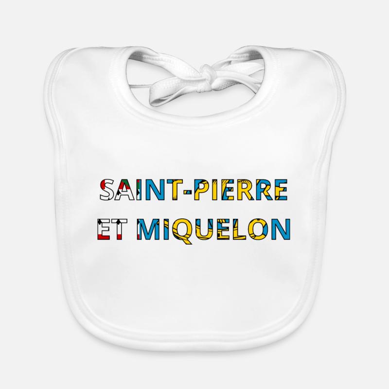 Drapeau Saint perre et miquelon - Bavoir bio Bébé - blanc