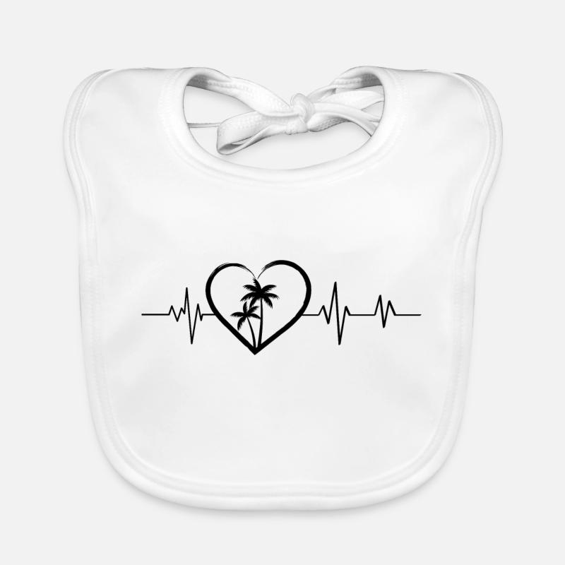 heartbeat palm trees Organic Baby Bibs