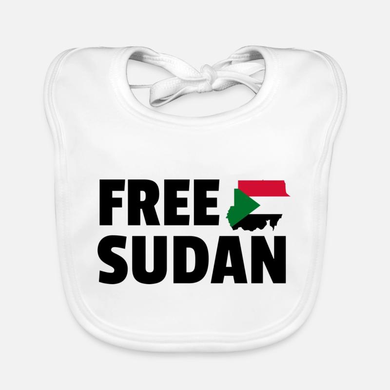 Free Sudan, Free Sudan Flag Map, Support Sudan Baby Bio-Lätzchen