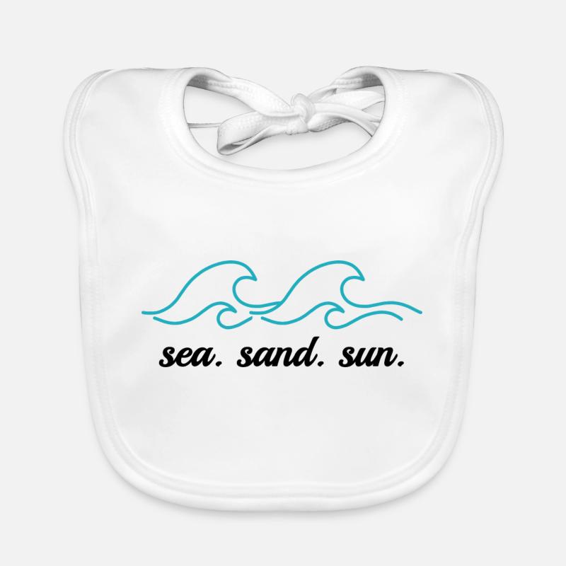 Vague, Mer, Sable, Soleil Bavoir bio Bébé