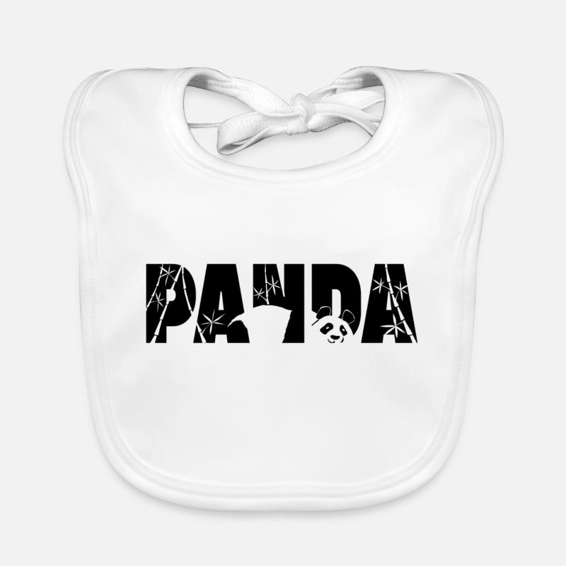 Panda Typo Organic Baby Bibs