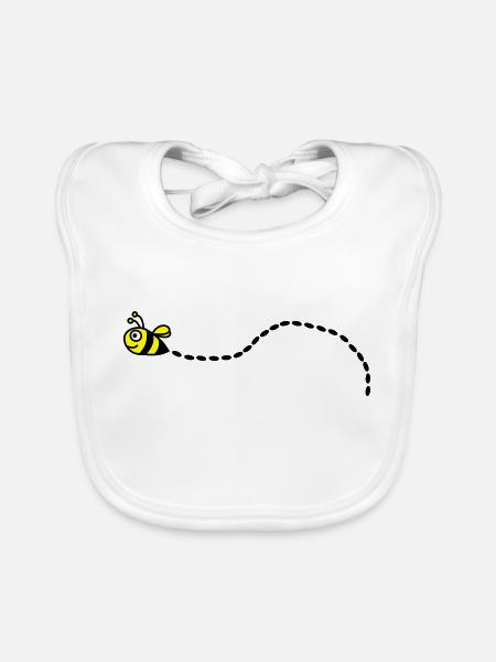 Abeille - Bavoir bio Bébé - blanc - Devant