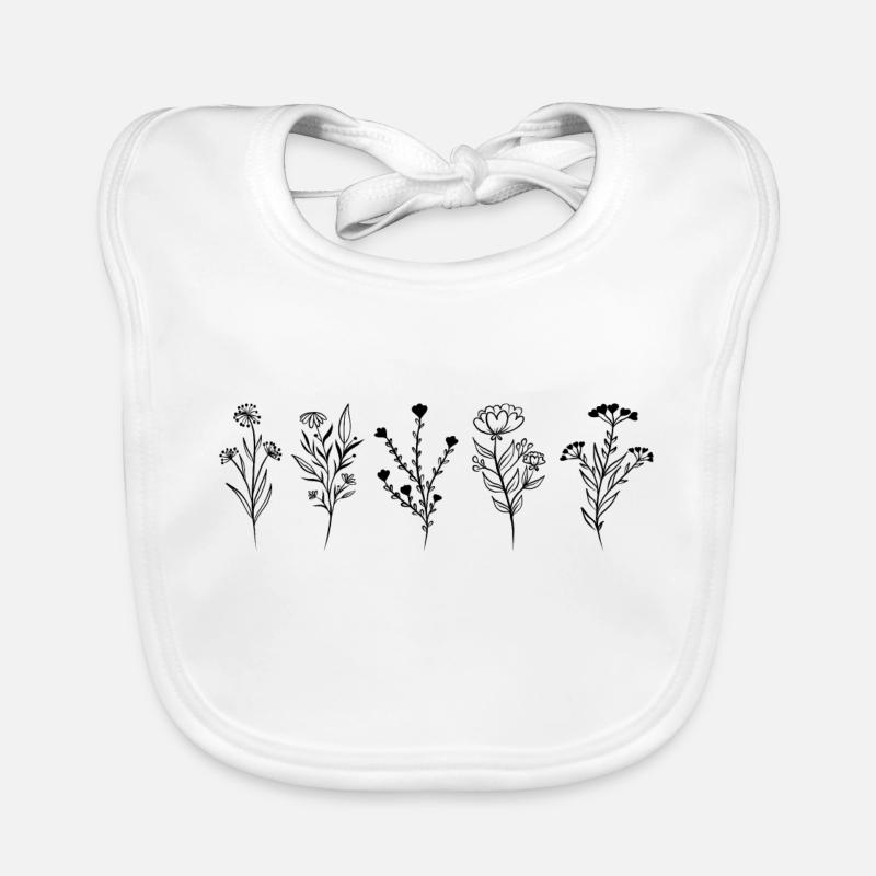 Fleurs sauvages -idée cadeau Bavoir bio Bébé