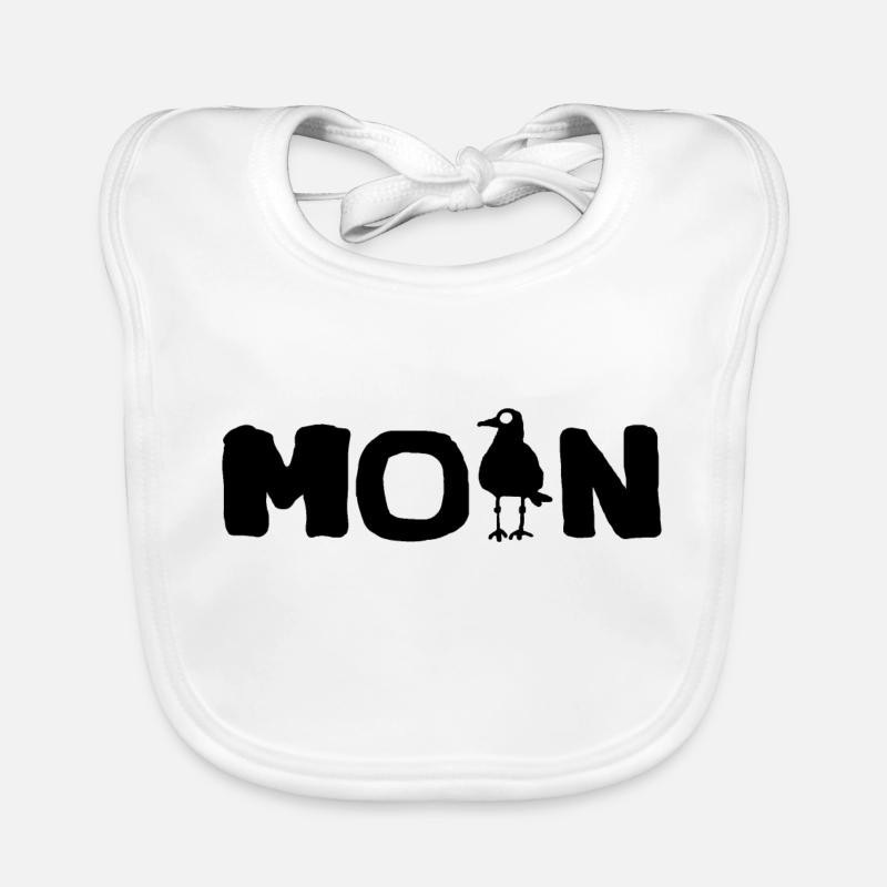 Moin Möwe - Baby Bio-Lätzchen - Weiß