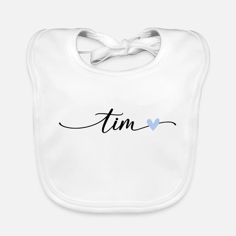 Tim Name Police de calligraphie Bavoir bio Bébé