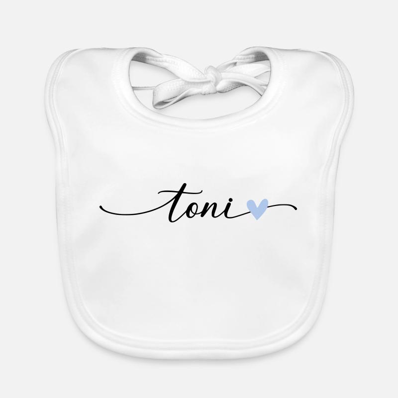 Toni Name Calligraphy Font Organic Baby Bibs