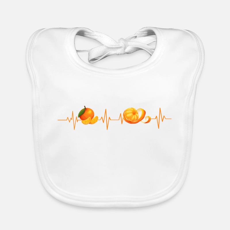 Mandarine Herzschlag - Geschenkidee Baby Bio-Lätzchen
