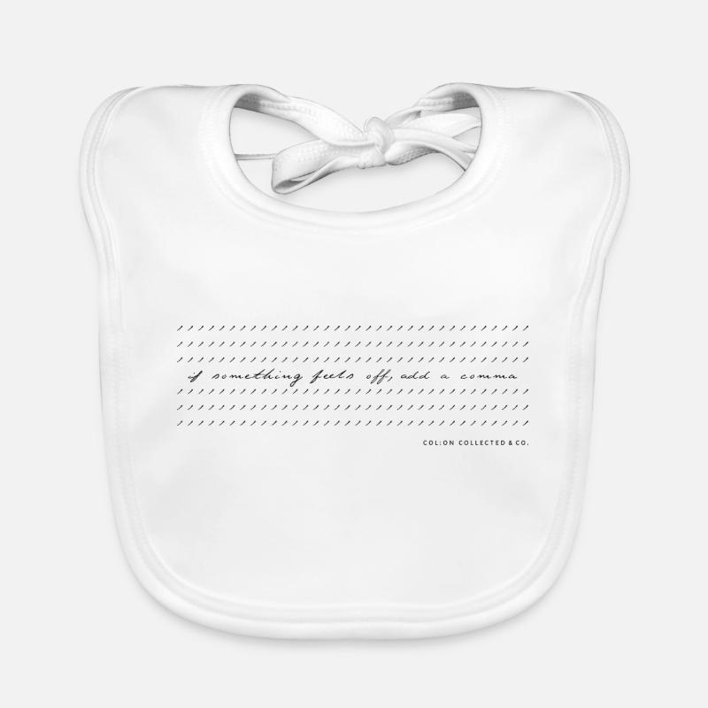 Virgule Calligraphie Moderne Humour Minimaliste n/b Bavoir bio Bébé