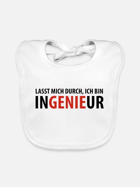 Lasst mich durch, ich bin Ingenieur - Bavoir bio Bébé - blanc - Devant