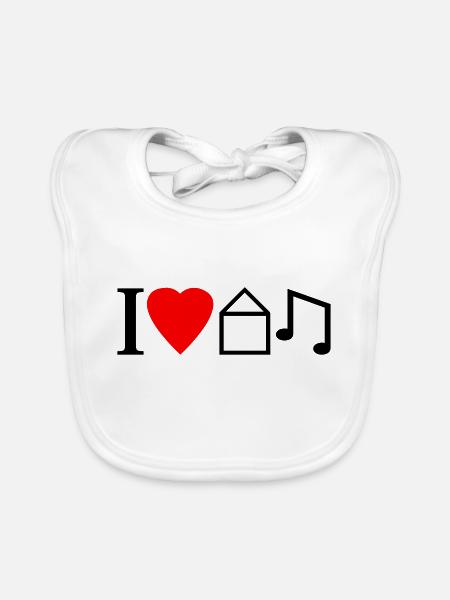 J'aime la musique de Chambre - Bavoir bio Bébé - blanc - Devant