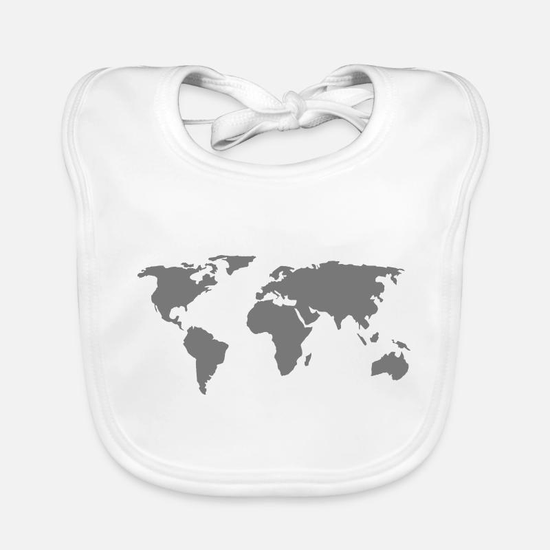 world map Organic Baby Bibs