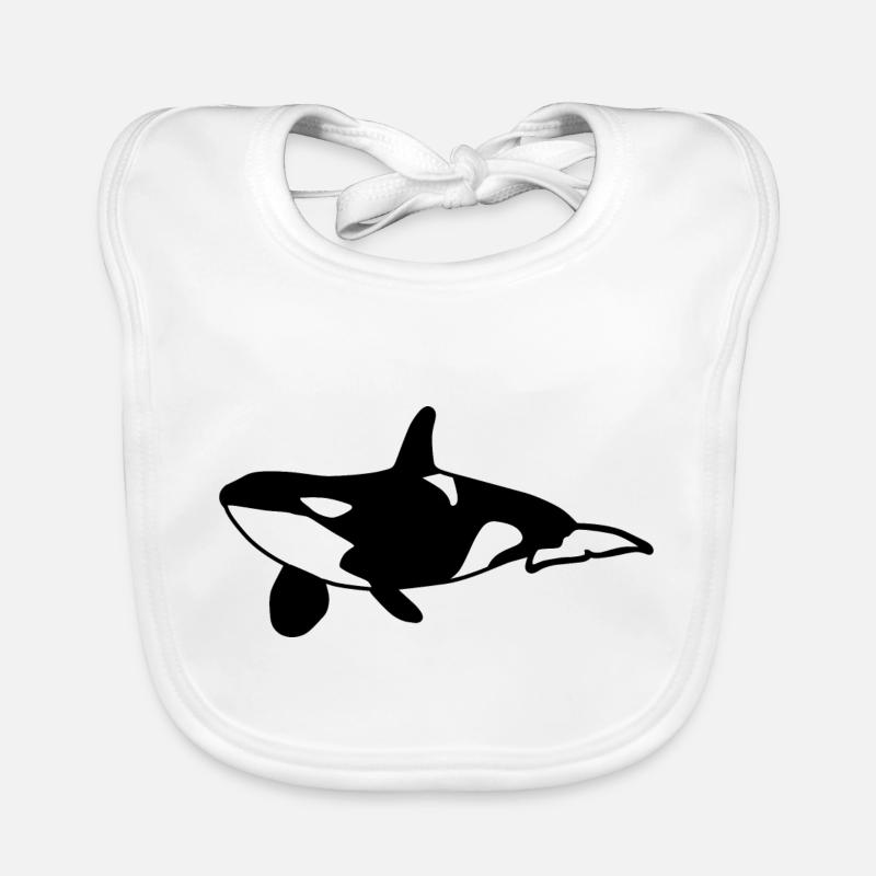 Orca Baleine mer - Bavoir bio Bébé - blanc