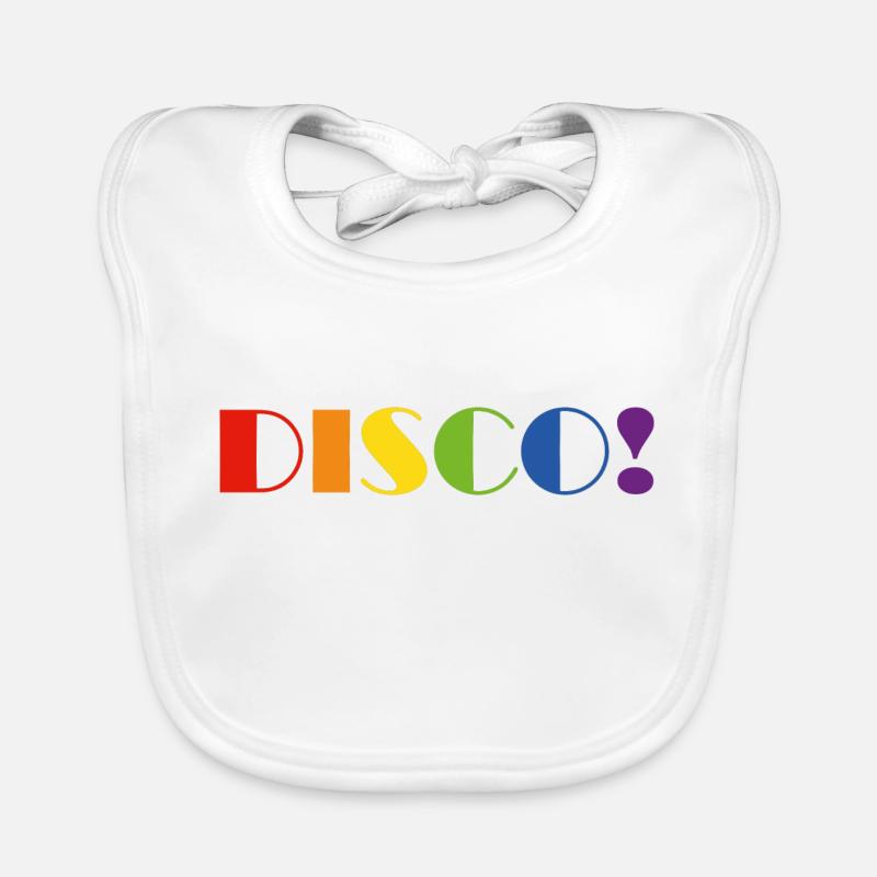 DISCO Regenbogen Text Baby Bio-Lätzchen