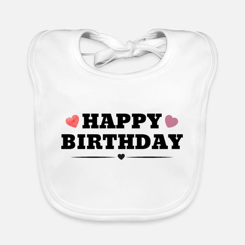 Bon anniversaire - Bavoir bio Bébé - blanc
