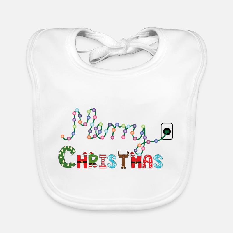 Christmas tree lights Organic Baby Bibs