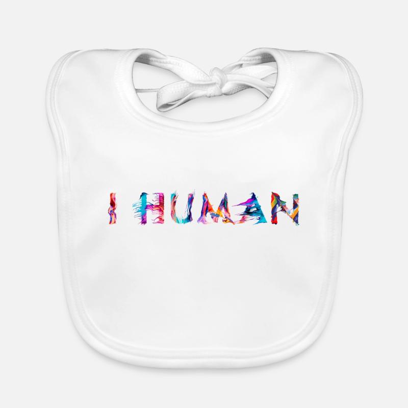 I HUMAN – Colourful statement for humanity Organic Baby Bibs