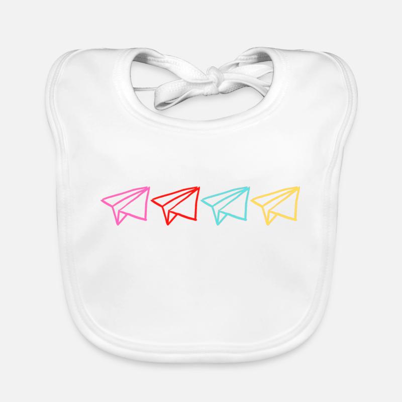 Origami multicouleur - Bavoir bio Bébé - blanc