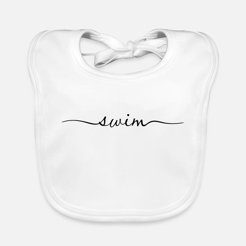 swim lettering Handwriting Typography Organic Baby Bibs