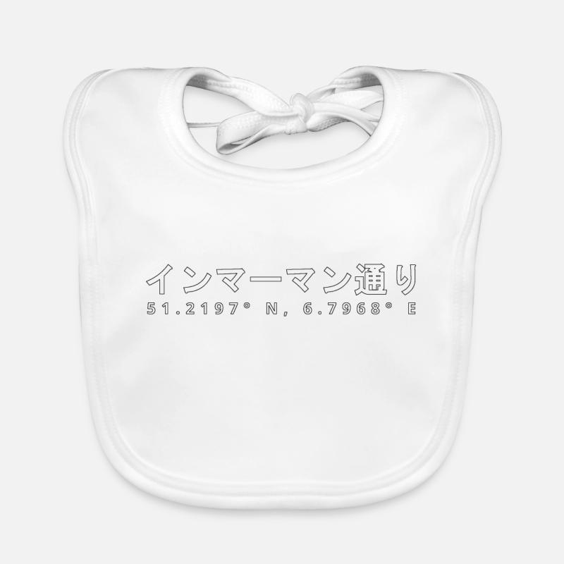 Immermann 51.2197° N, 6.7968° E - Organic Baby Bibs - white