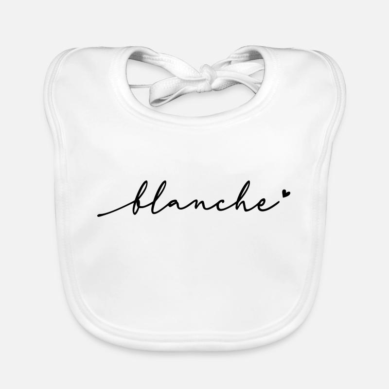 Nom cursif de Blanche Bavoir bio Bébé