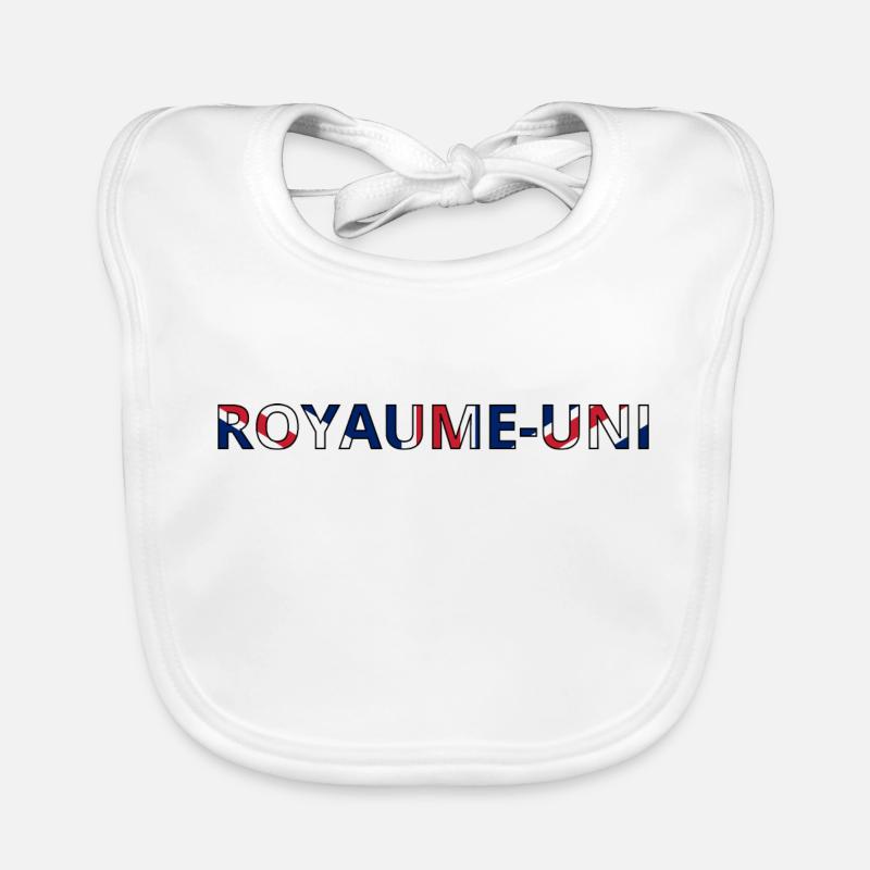 Drapeau Royaume-Uni - Bavoir bio Bébé - blanc