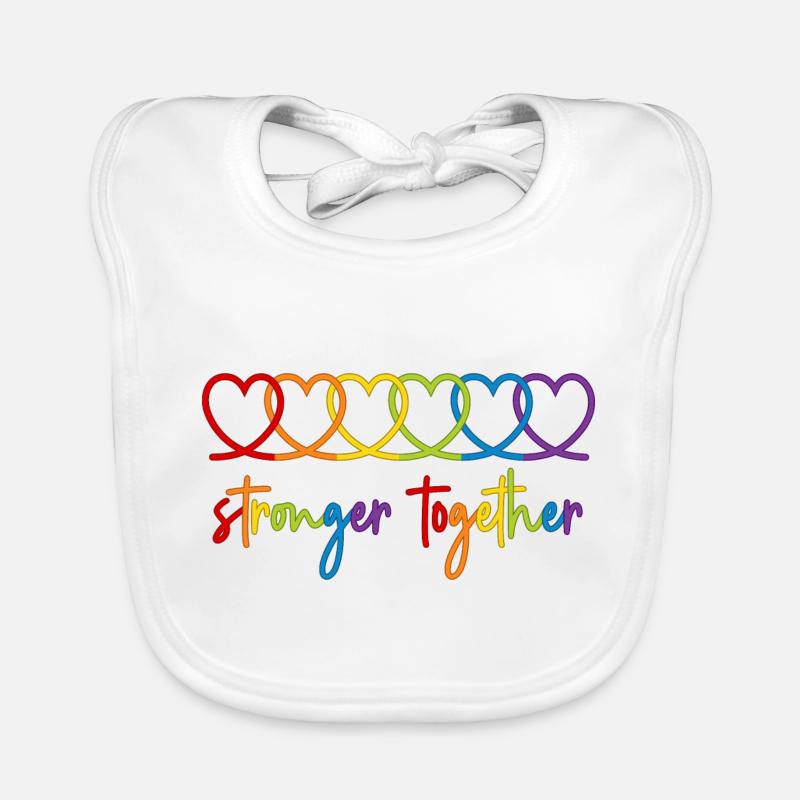 Rainbow Hearts Plus forts ensemble Mois de la fierté Bavoir bio Bébé