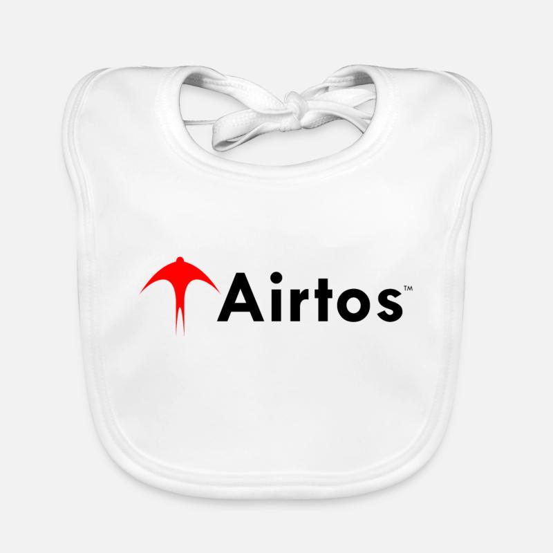 Rotes airtos LOGO + schwarzer Text Baby Bio-Lätzchen