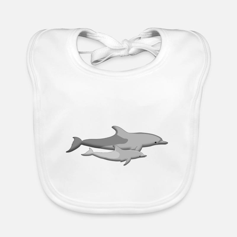 Delfinmutter mit Baby Baby Bio-Lätzchen