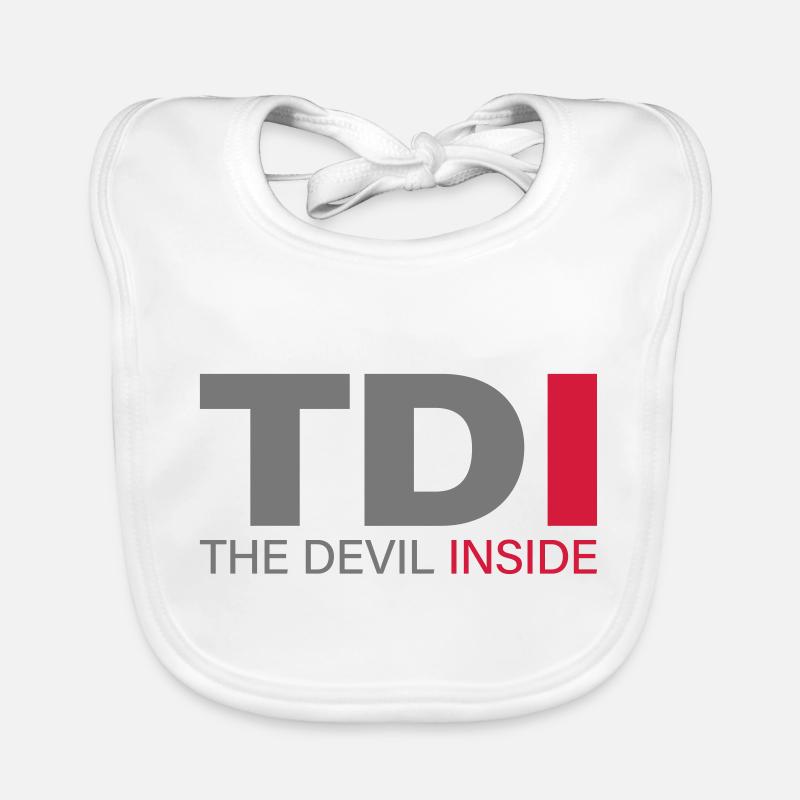 TDI The Devil inside - Organic Baby Bibs - white