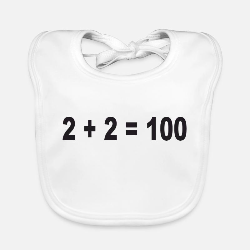 2 + 2 = 100 Binary Numbers Organic Baby Bibs