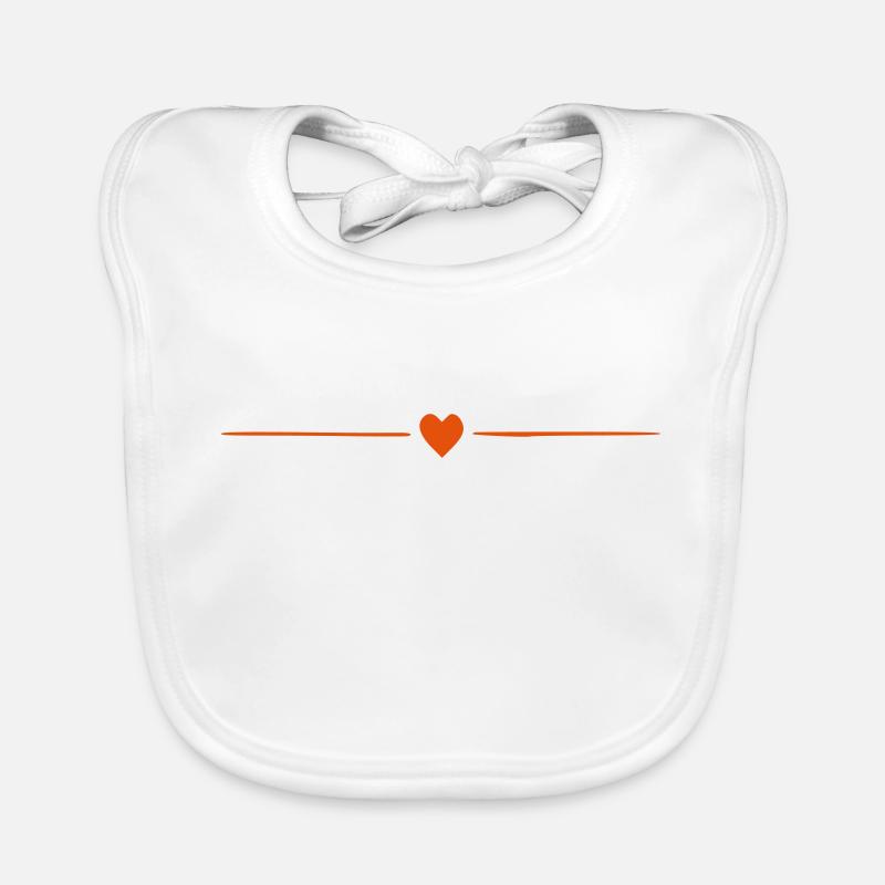 Small heart with beams. Red. All Colors Gift Organic Baby Bibs