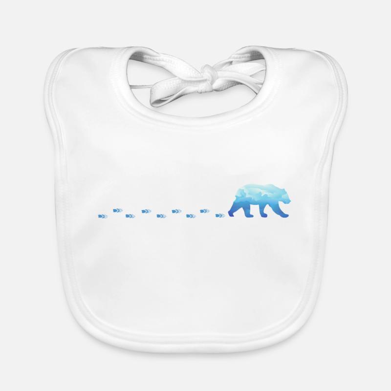 Running Polar Bear Organic Baby Bibs