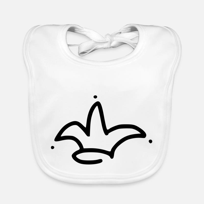 Emoji crown crowns sketch black Organic Baby Bibs