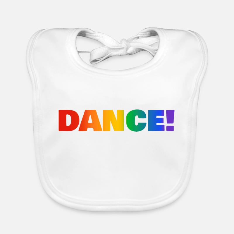 DANCE Regenbogentext Baby Bio-Lätzchen
