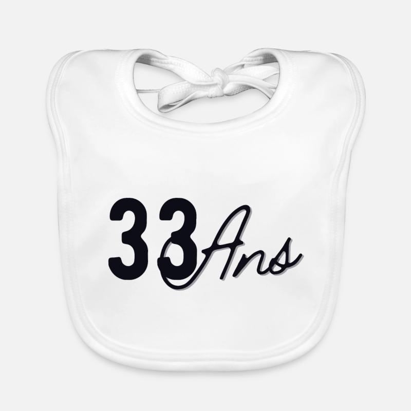 33 Ans - Bavoir bio Bébé - blanc