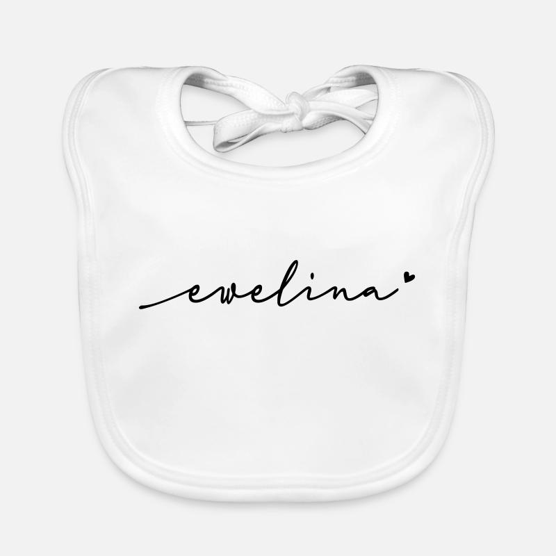 Nom cursif Ewelina Bavoir bio Bébé
