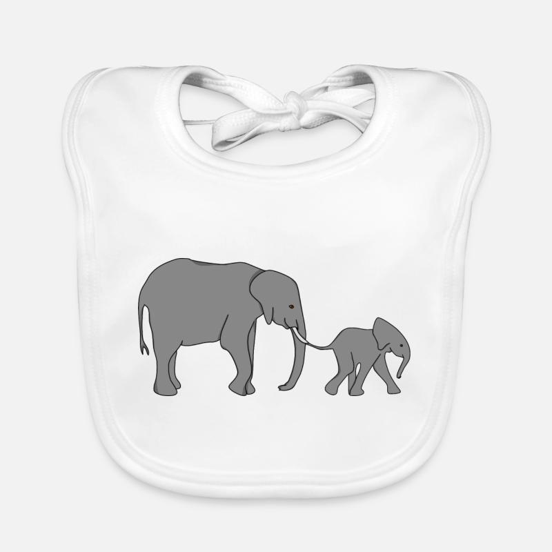 Éléphant Mère Et Enfant Bébé Éléphant Bavoir bio Bébé