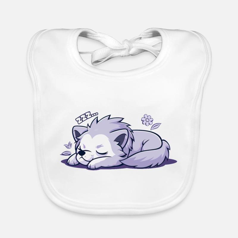 Schlafender Wolf - Aufkleber Baby Bio-Lätzchen