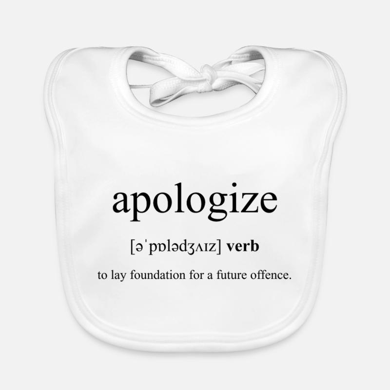 Apologize | entschuldigen Definition Dictionary Baby Bio-Lätzchen