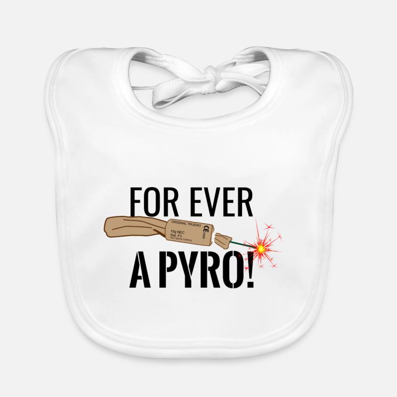 A Pyro For Ever Black - Baby Bio-Lätzchen - Weiß