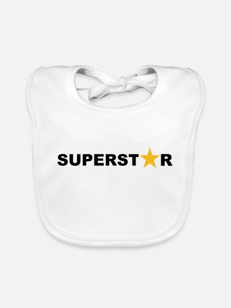 Superstar - Baby Bio-Lätzchen - Weiß - Vorne