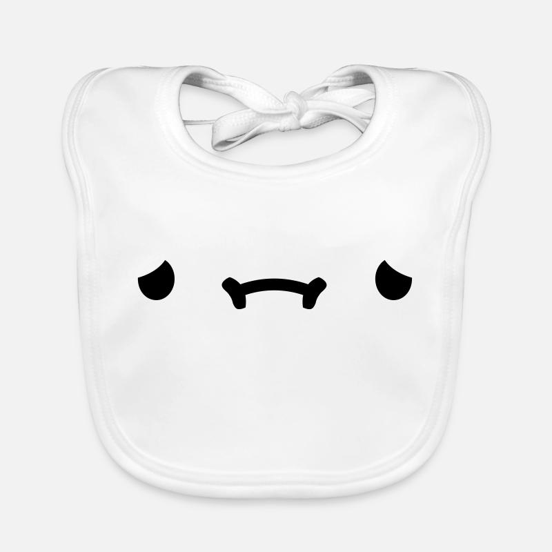 Sad cartoon face Organic Baby Bibs