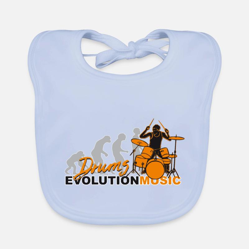 Drums, drummer, drums, evolution music Organic Baby Bibs