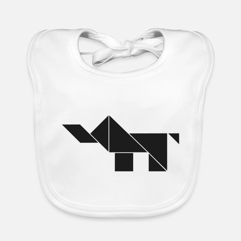 Tangram Elephant noir et blanc Bavoir bio Bébé