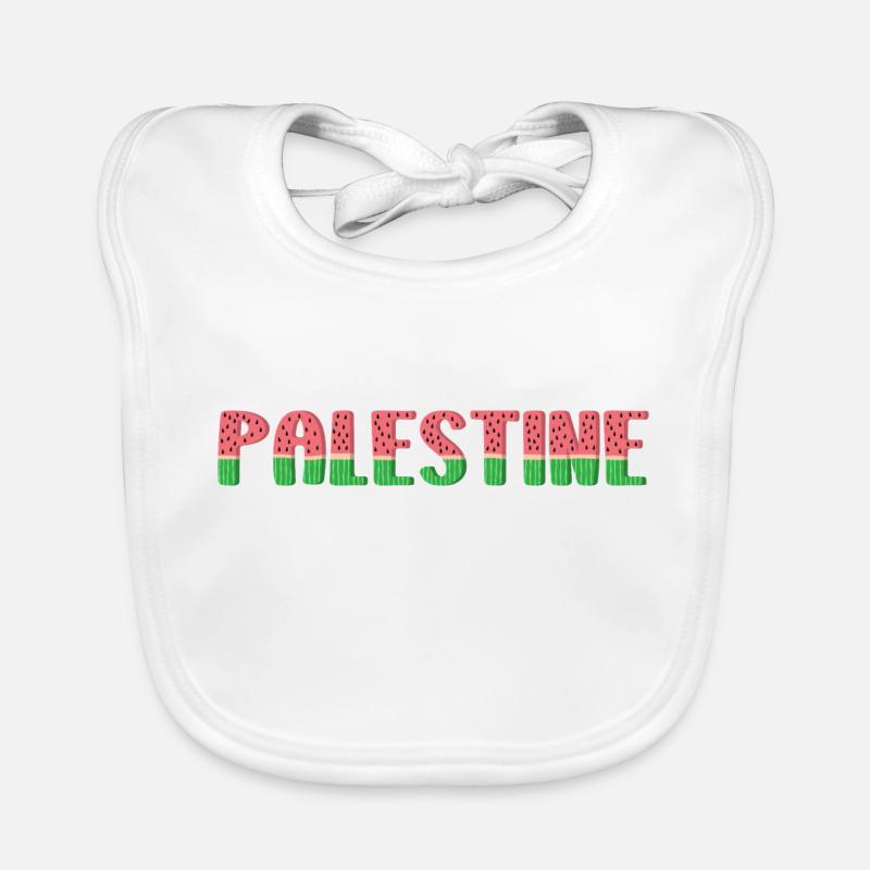 Pastèque Palestine - Bavoir bio Bébé - blanc