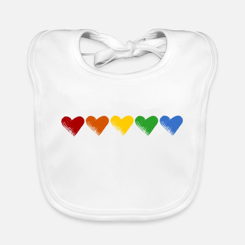 Farbige Herzen Baby Bio-Lätzchen